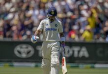 Bharat , India’s Virat Kohli walks off the field after losing his wicket during play on the last day of the fourth cricket test between Australia and India at the Melbourne Cricket Ground, Melbourne, Australia, on December 30, 2024.