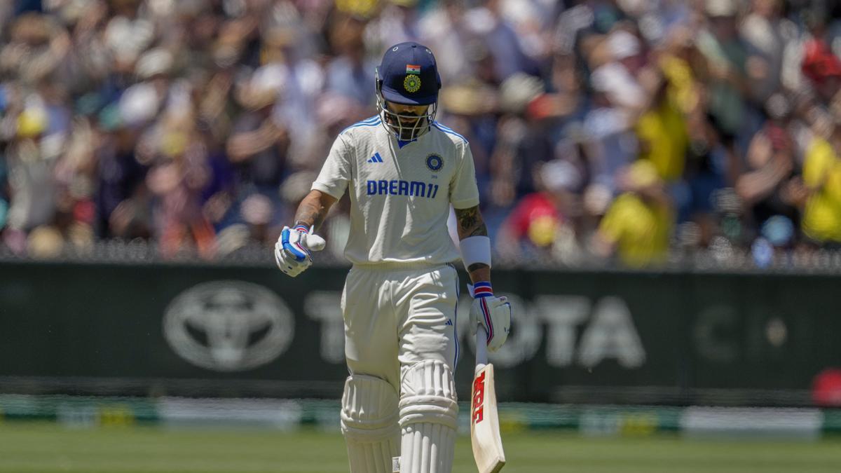 Bharat , India’s Virat Kohli walks off the field after losing his wicket during play on the last day of the fourth cricket test between Australia and India at the Melbourne Cricket Ground, Melbourne, Australia, on December 30, 2024.