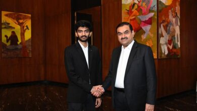 world chess champion gukesh and gautam adani