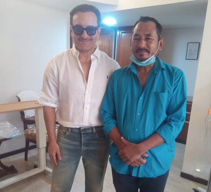 Saif Ali Khan with auto driver who protects his life